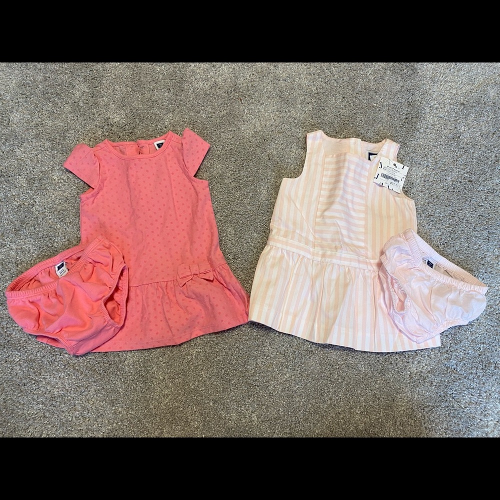 Janie and Jack 0-3 dress/bloomer sets